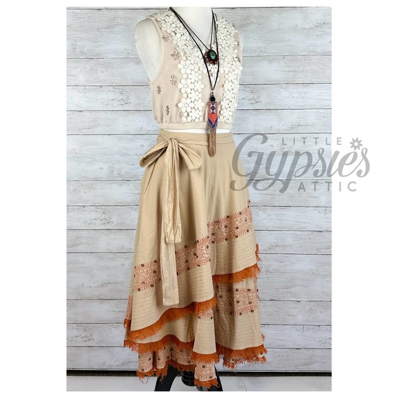 Vintage Dresses & Skirts - OLD Hippy Boho Peasant Skirt